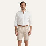 Shorts Chino pour Hommes avec Pli Double, Ceinture et Manches Roulées