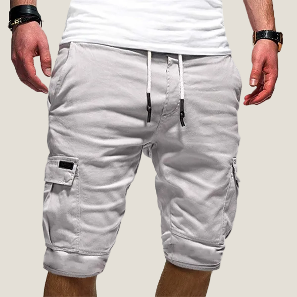Shorts Cargo pour Hommes avec Poches à Rabat Double et Taille à Cordon