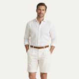 Shorts Chino pour Hommes avec Pli Double, Ceinture et Manches Roulées