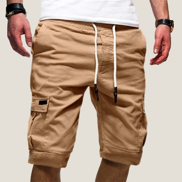 Shorts Cargo pour Hommes avec Poches à Rabat Double et Taille à Cordon