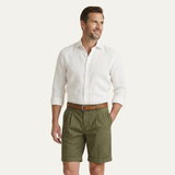 Shorts Chino pour Hommes avec Pli Double, Ceinture et Manches Roulées
