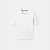 Polo en maille côtelée pour hommes avec col ouvert