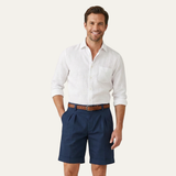 Shorts Chino pour Hommes avec Pli Double, Ceinture et Manches Roulées