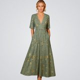 Robe portefeuille florale pour femmes