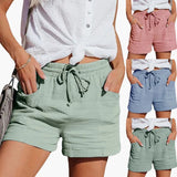 Shorts pour femmes avec cordon de serrage et taille élastique