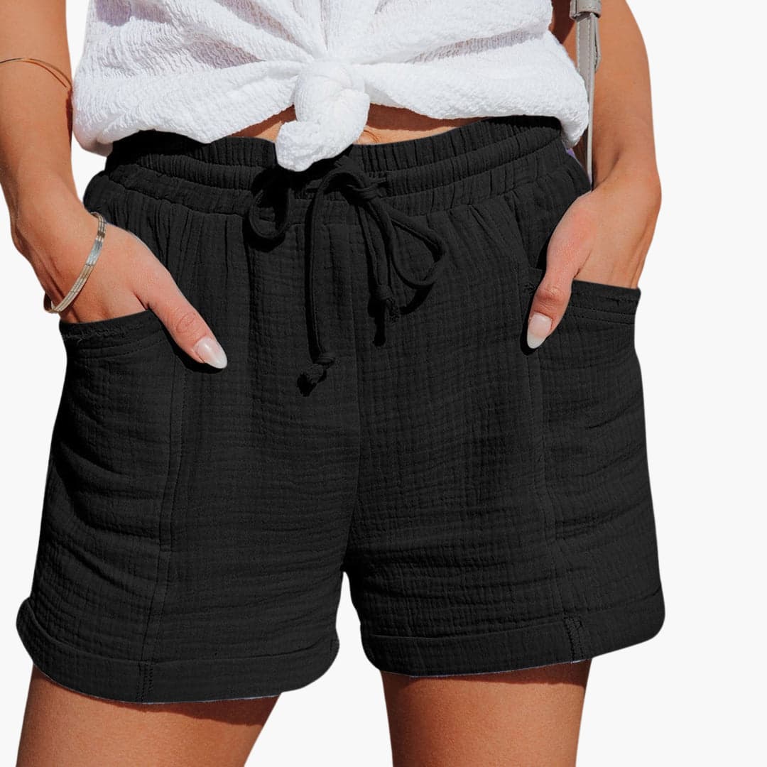 Shorts pour femmes avec cordon de serrage et taille élastique