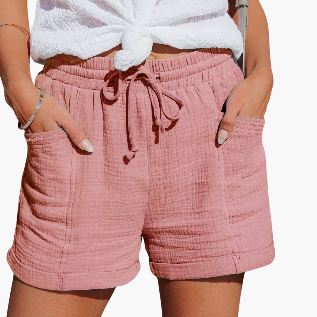 Shorts pour femmes avec cordon de serrage et taille élastique