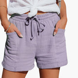 Shorts pour femmes avec cordon de serrage et taille élastique