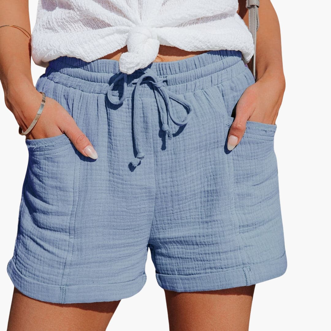 Shorts pour femmes avec cordon de serrage et taille élastique