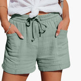 Shorts pour femmes avec cordon de serrage et taille élastique