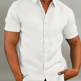Chemise à manches courtes pour hommes avec col classique