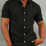 Chemise à manches courtes pour hommes avec col classique
