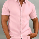 Chemise à manches courtes pour hommes avec col classique
