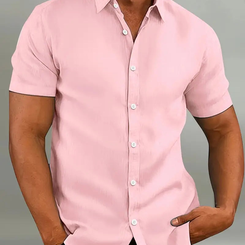 Chemise à manches courtes pour hommes avec col classique