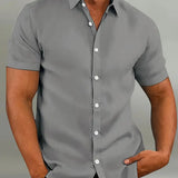 Chemise à manches courtes pour hommes avec col classique