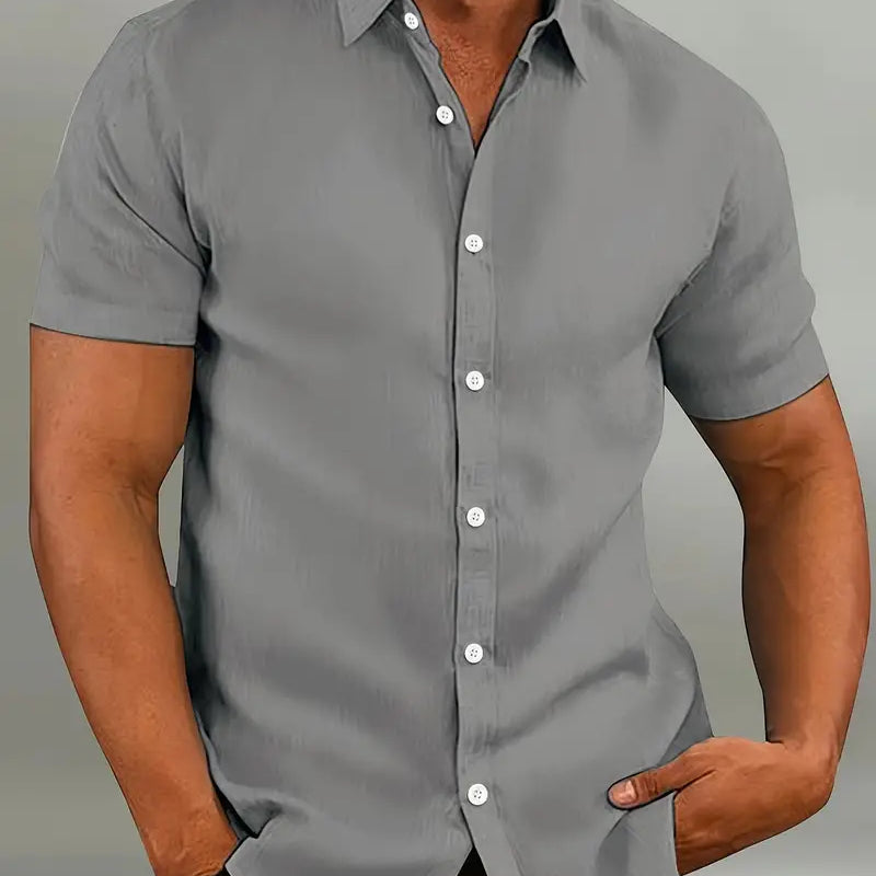 Chemise à manches courtes pour hommes avec col classique