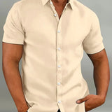 Chemise à manches courtes pour hommes avec col classique