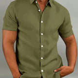 Chemise à manches courtes pour hommes avec col classique