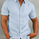 Chemise à manches courtes pour hommes avec col classique