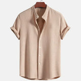 Chemise à Manches Courtes pour Hommes avec Col Mandarin