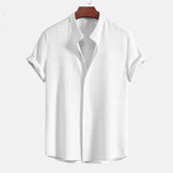 Chemise à Manches Courtes pour Hommes avec Col Mandarin