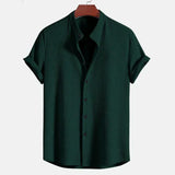 Chemise à Manches Courtes pour Hommes avec Col Mandarin