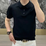 Polo pour hommes avec motif structural et patte de boutonnage