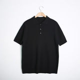 Polo pour hommes avec motif structural et patte de boutonnage