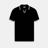 Pull Polo pour Hommes avec Finitions Contrastées et Col Ouvert