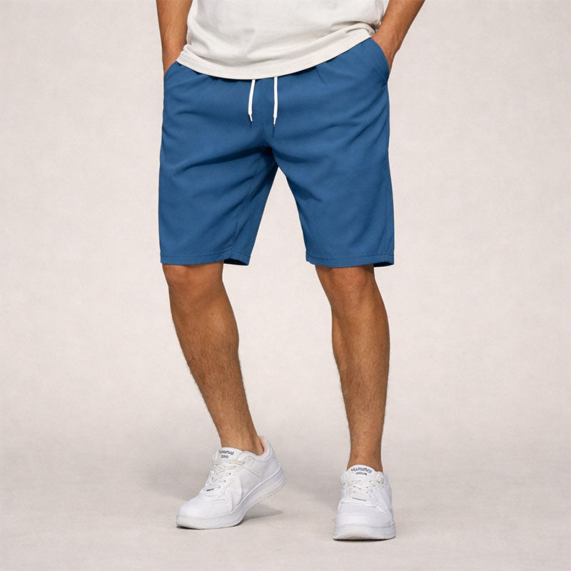 Shorts tissés pour hommes avec taille élastique et cordon de serrage