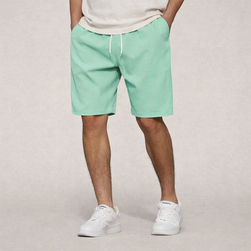 Shorts tissés pour hommes avec taille élastique et cordon de serrage