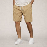 Shorts tissés pour hommes avec taille élastique et cordon de serrage