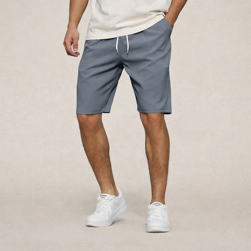 Shorts tissés pour hommes avec taille élastique et cordon de serrage