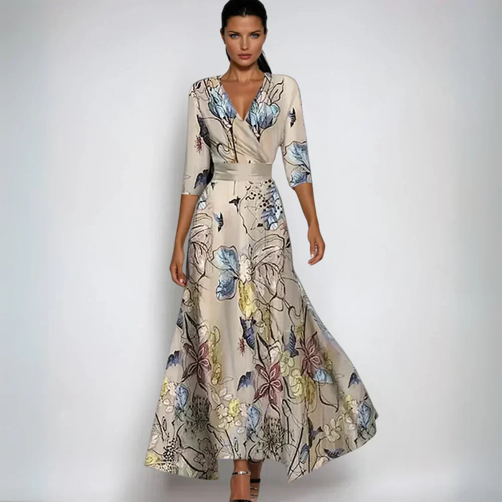 Robe portefeuille florale pour femmes