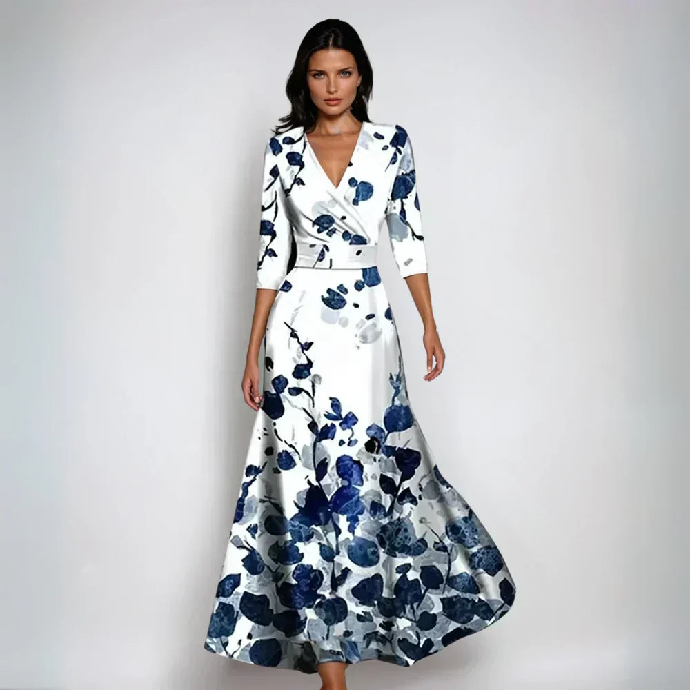 Robe portefeuille florale pour femmes